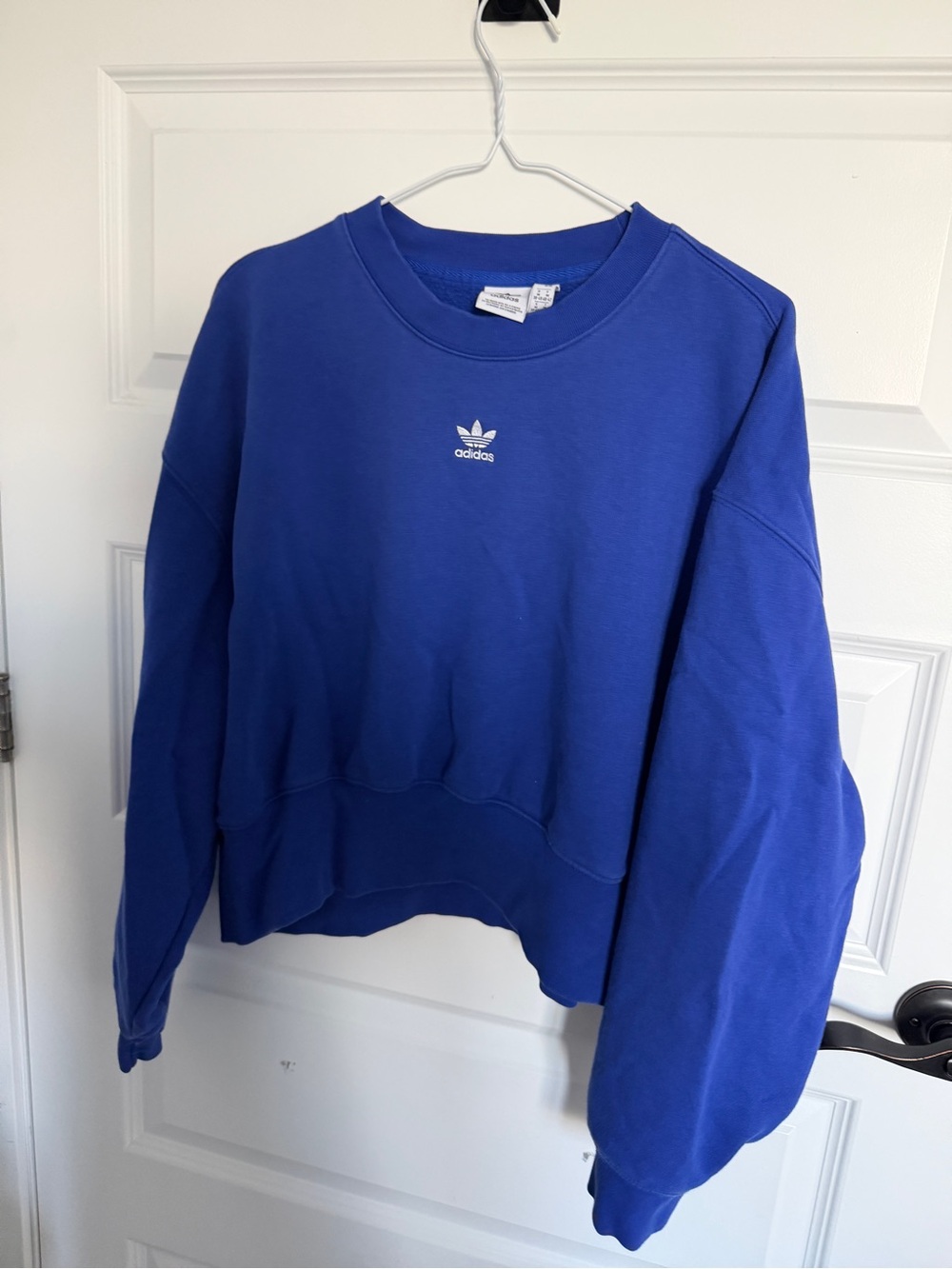 adidas Royal Blue Cropped Crewneck Sweatshirt